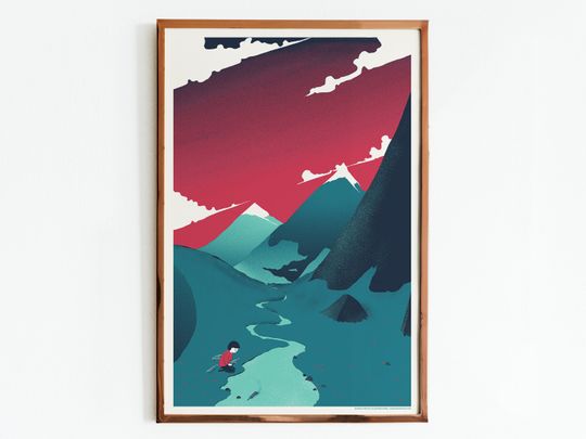 Discover Can You Hear Me pt.2 Screen Print / Bike and Mountains Art Print / Limited Edition Poster