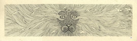 Discover Lion Art Print in Screen Print Style