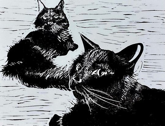 Discover Custom Pet Portrait Linocut Print - Hand Carved and Hand Printed