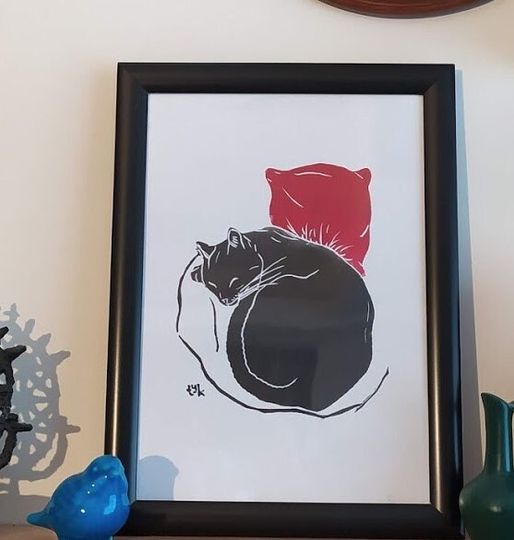 Discover Linol Print | Cats