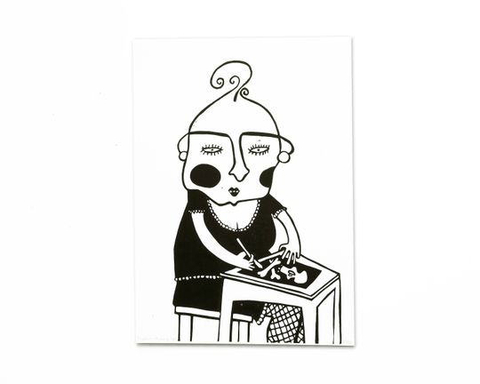 Discover Linocut print, Artist portrait, Gift for Artist, Black and White Wall decor, Illustration by Slumsi Tutka