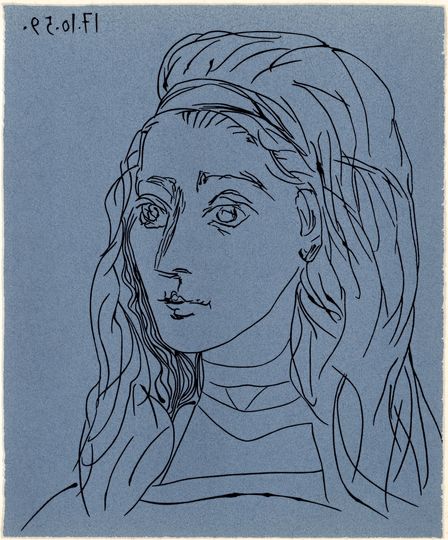Discover Pablo Picasso linocut "Jacqueline"