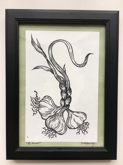 Discover Entwined Linocut Block Print - Braided Garlic Art