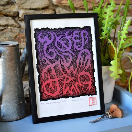 Discover Linocut printing - Simuloiid PURPLE Version 2022 - Limited edition