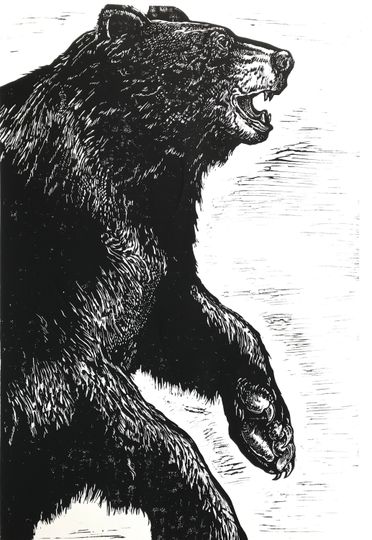 Discover Florida Black Bear Wall Art - Hand Printed Decor