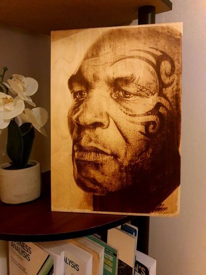 Discover Mike Tyson American professional boxer wood  burn pyrography(A4size )