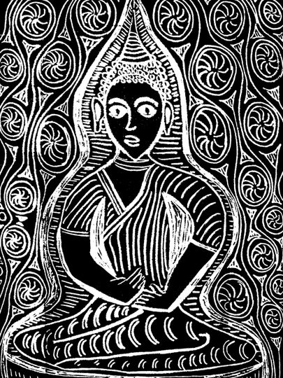 Discover The Dharma of Karma, Buddha, Original Print