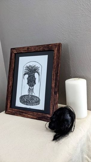Discover Shrunken Head, Linocut, Limited Edition, Printmaking 5.5 x 8.5 inches, Ripley's Believe It Or Not