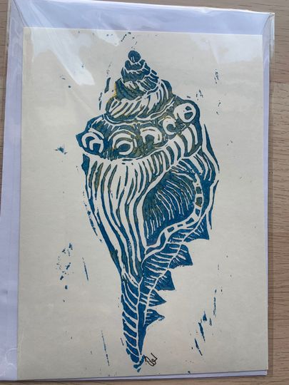 Discover Handprinted linoprint card