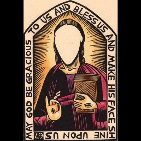 Discover Psalm 67 Jesus Christ blessing original art block print
