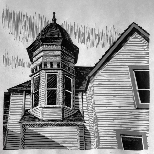 Discover Handmade limited edition linocut print "Tilda's House"