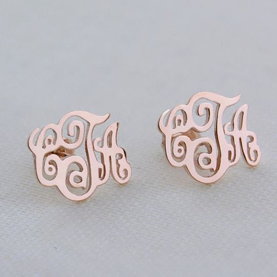 Discover Delicate Custom Initials Monogram Earring