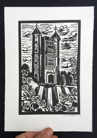 Discover Sissinghurst Castle Garden, Sissinghurst, limited edition linocut, National Trust, gift idea, horticulture, garden, gardener