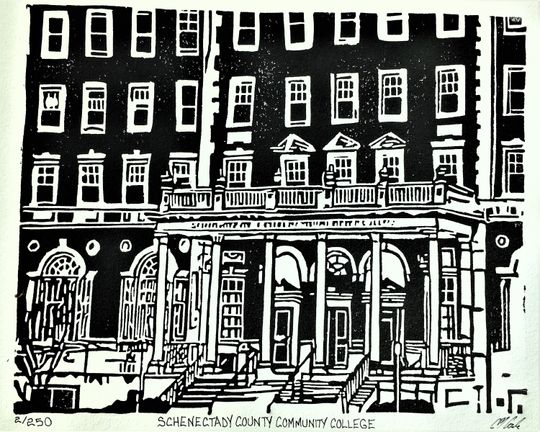 Discover Schenectady County Community College Linoleum Block Print