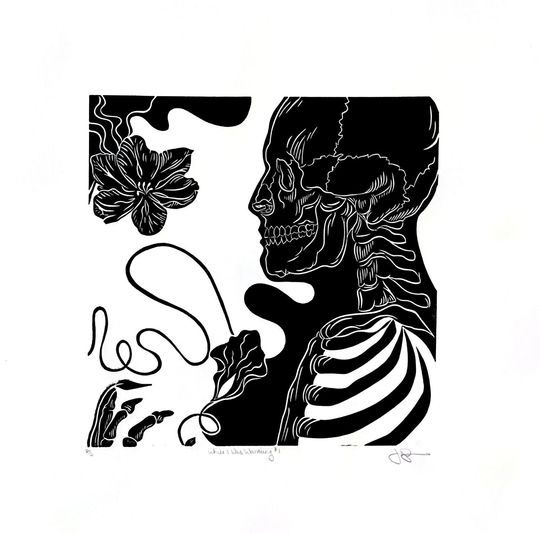 Discover While I Was Wandering #1 - Linocut Print
