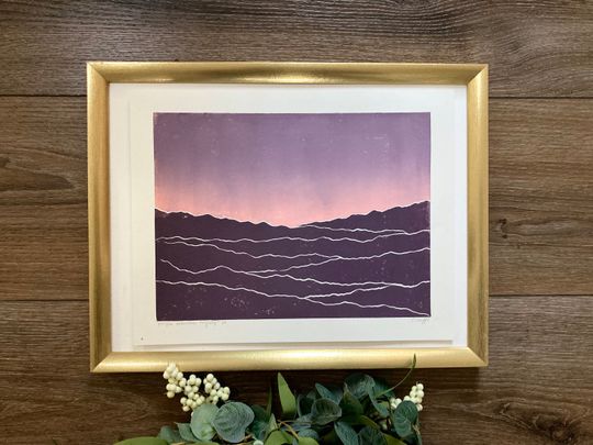 Discover Blue Ridge Mountain Sunset Block Print - Scenic Artwork