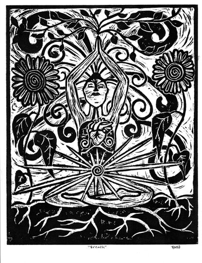 Discover Breath Lino Print