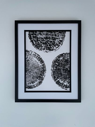 Discover Nature Inspired Tree Ring Print, Housewarming, Home Decor, Wall Art, Accent Piece, Larch Tree, Original Artwork, Black and white, Handmade.