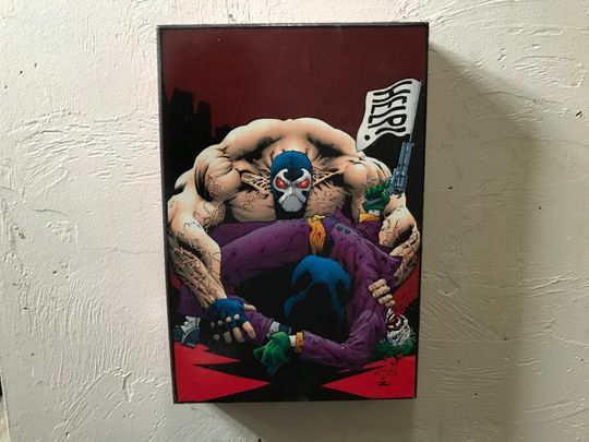 Discover 12x9x2 Joker Bane Knightfall variant cover handmade comic book art wood plaque
