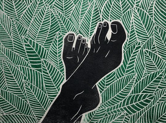 Discover SAGE | Original Linocut Print | Abstract Minimalist | Contemporary Art | Handprinted | A4 | Handmade Paper | Eco-friendly | Lokta Paper