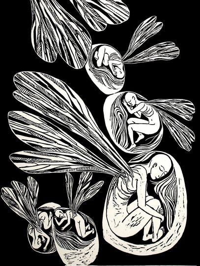 Discover Who's Singing Lullabies To You? | Original Linocut Print