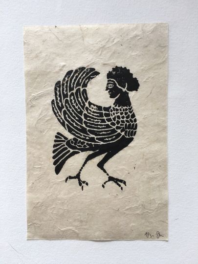 Discover Black and white engraving on paper, Mermaid from the Odyssey