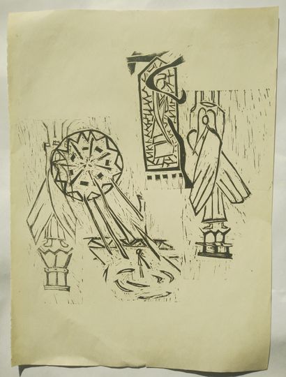 Discover Marble Wings, handmade handprinted , linocut, woodblock woodcut, landscape architecture drawing illustration details line columns