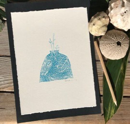 Discover Little Vase Print. Original Handprinted Linocut,  Wall Art, Home Decor,