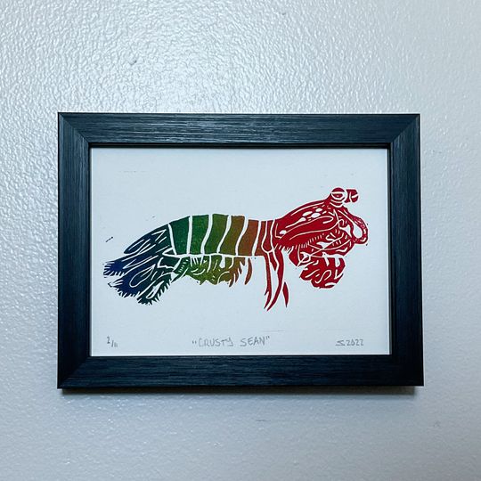 Discover Crusty Sean - Linocut Relief Print