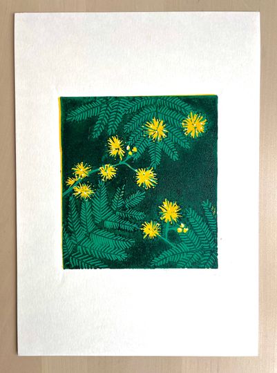 Discover Mimosa Lino Print - Original Art