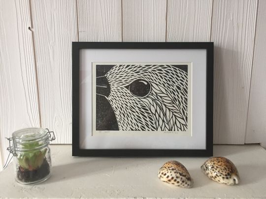 Discover Linocut on paper / Birdy 1