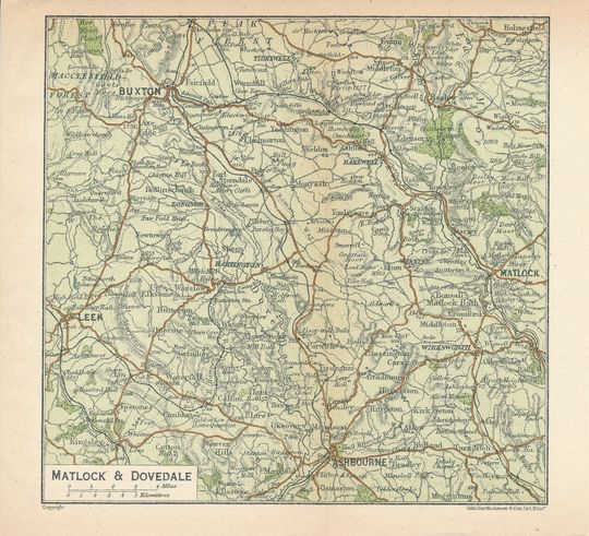 Discover 1924 Matlock & Dovedale United Kingdom Antique map