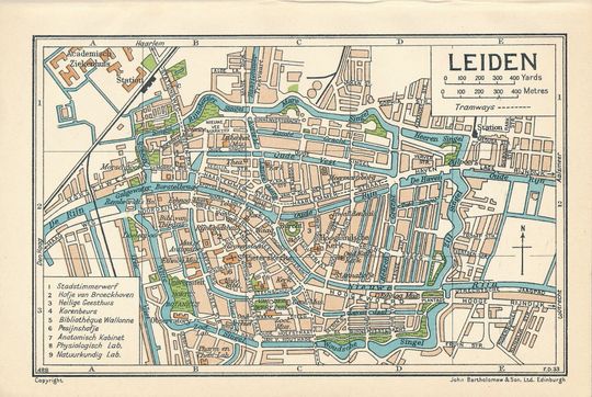 Discover 1933 Leiden Netherlands Antique Map