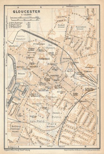 Discover 1937 Gloucester United Kingdom Antique map