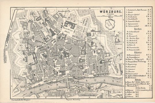 Discover 1873 Wurzburg Germany Antique Map