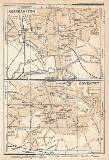 Discover 1937 Northampton & Coventry United Kingdom Antique map