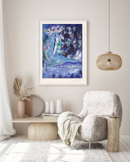 Discover MARC CHAGALL 'Lovers' - Original Signed Lithograph with Certificate of Authenticity