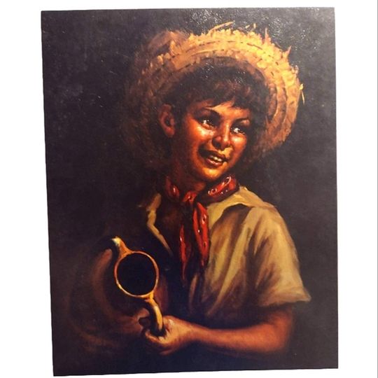 Discover Vintage Country Boy - Tovine Lithograph 16x20 Textured Canvas Donald Art Company
