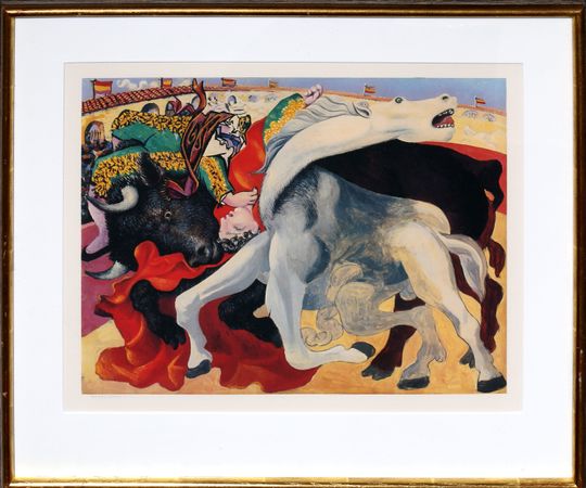 Discover Pablo Picasso (After), Corrida la Mort du Torero, Lithograph on Arches