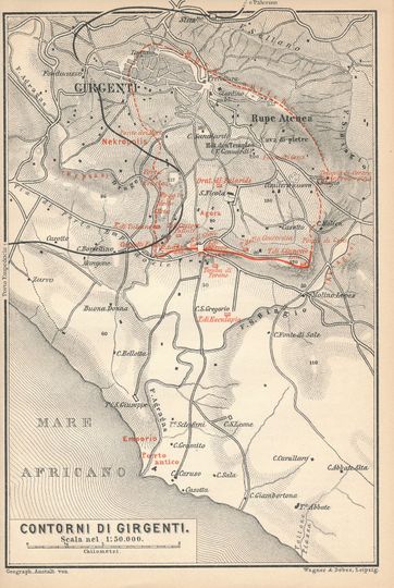 Discover 1900 Agrigento Sicily Italy Antique Map