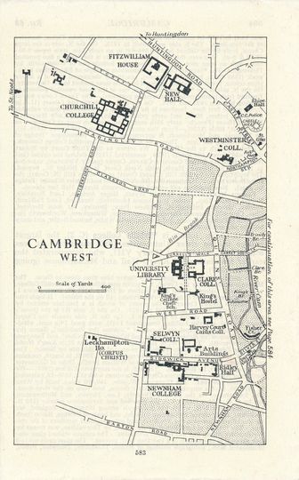 Discover 1965 Cambridge United Kingdom & University of Cambridge Vintage map