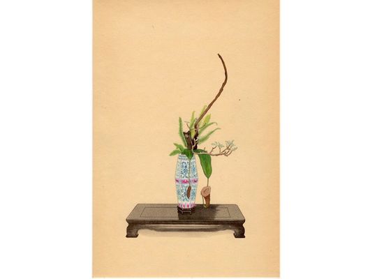 Discover Vintage Ikebana Botanical Lithograph from 1935 - Japanese Floral Design