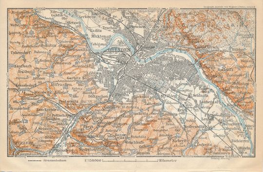 Discover 1913 Dresden Germany Antique Map