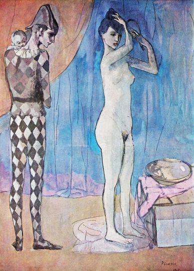 Discover 1955 Original PICASSO Vintage Colour Print "The HARLEQUIN'S FAMILY" Tipped In Book Plate