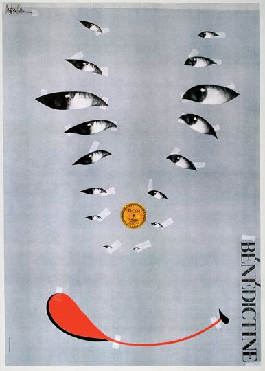 Discover Benedictine Liquor Original Vintage Poster By Makato Saito c. 1990