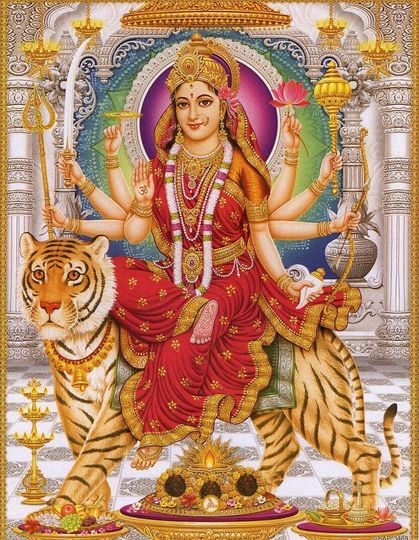 Discover Durga ... Vintage-style Indian devotional print
