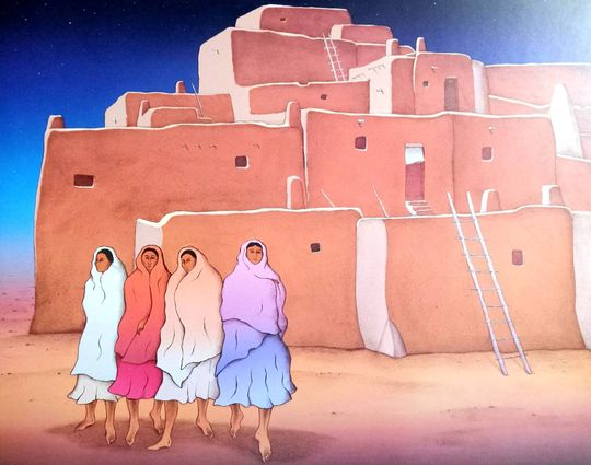 Discover Vintage R.C. Gorman Print/Lithograph "TAOS NIGHT" (Navajo Women, Navajo Art)