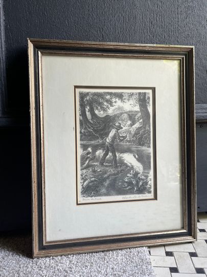 Discover Charles Banks Wilson lithograph: "Boy on the Creek" 1976S