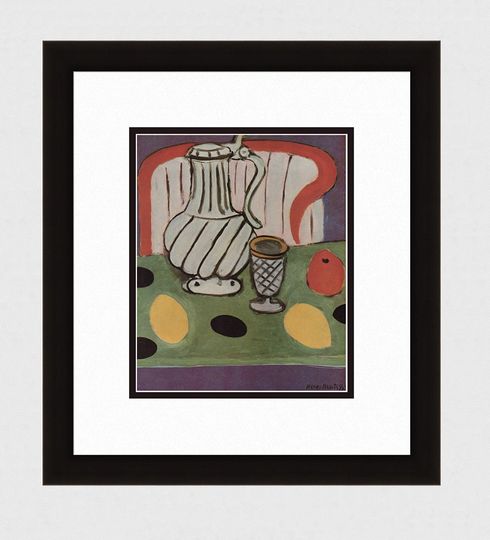 Discover Henri Matisse 1943 Color Lithograph "Table Still Life with Lemons & Ornamental Pot" Framed Signed COA