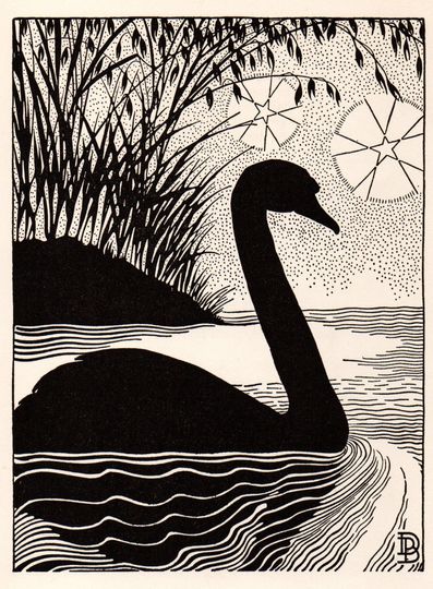 Discover 1937 Don BLANDING Original Art Deco Vintage Print "BLACK SWAN"